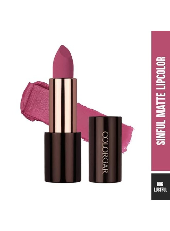 Colorbar Sinful Matte Lipcolor, Pink, 3.5 g | Smudge Proof | Transfer Proof | Long Wearing | Paraben Free | Lightweight | Sea Fennel Wax - Image 2